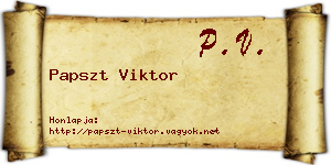 Papszt Viktor névjegykártya